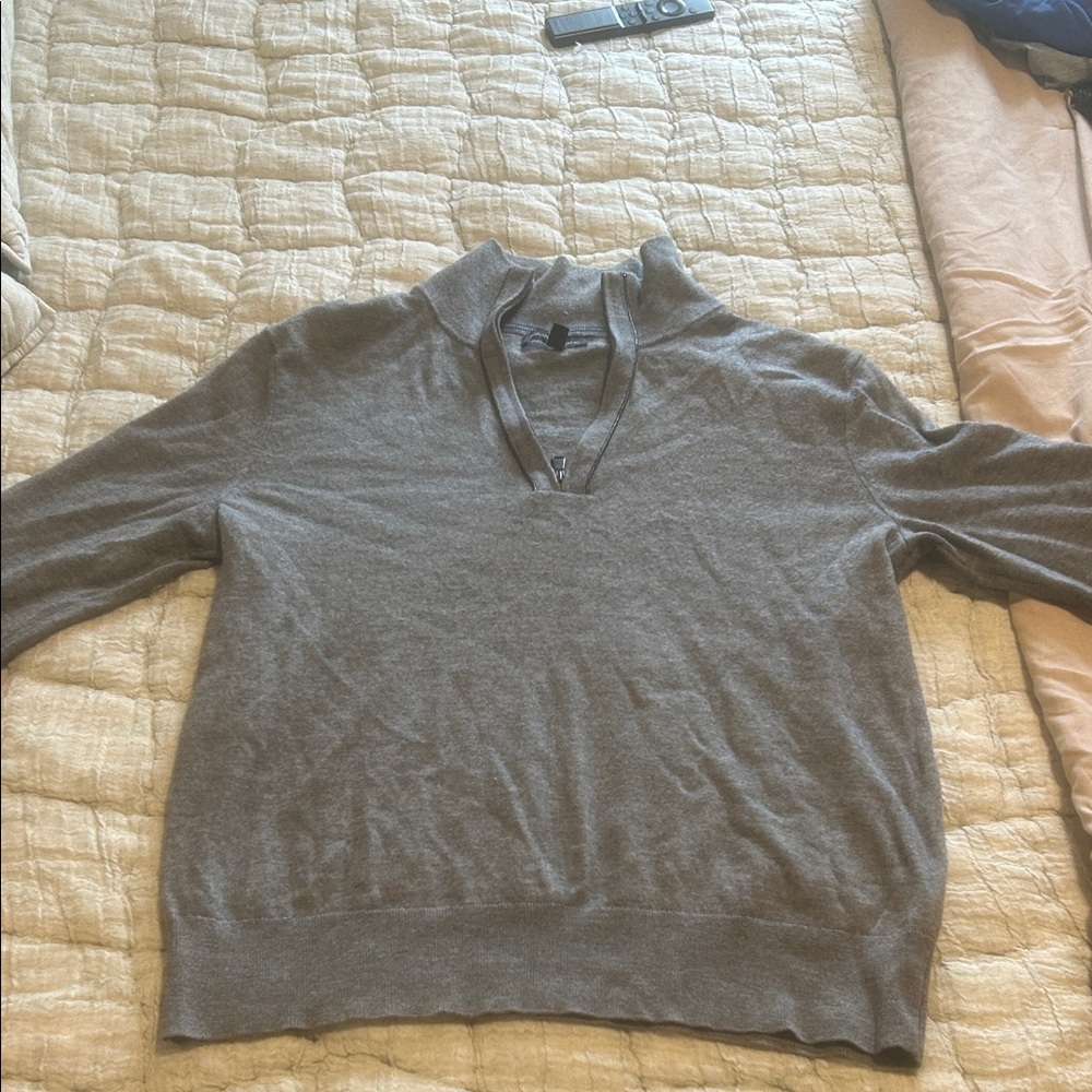 Banana Republic Men's Gray 3/4 Zip Sweater